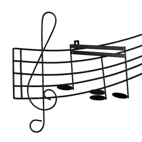Black Music Notes Iron Traditional Wall Decor